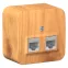 Розетка BLANCA наружная двойная компьютерная RJ45, кат.5e, с изолирующей пластиной, ясень