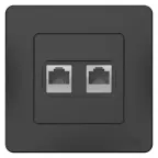 BLANCA скрытой установки розетка двойная компьютерная RJ45, антрацит