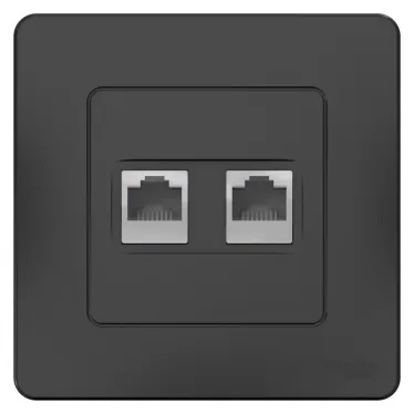 BLANCA скрытой установки розетка двойная компьютерная RJ45, антрацит