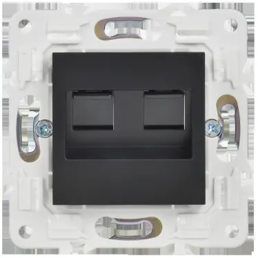 SKANDY Розетка компьютерная двойная RJ45 кат.5E SK-K03Bl черный IEK