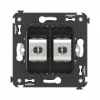 Avanti Компьютерная розетка RJ-45 без шторки в стену, кат.6 двойная экранированная, Черный матовый