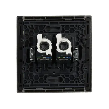 FORTE@PIANO Розетка компьютерная двойная RJ45 кат.5E FP533 сталь IEK