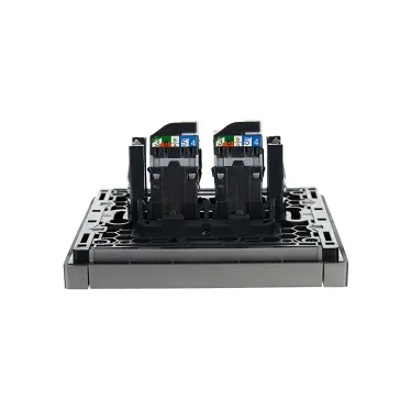 FORTE@PIANO Розетка компьютерная двойная RJ45 кат.5E FP533 сталь IEK