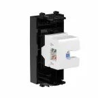 Avanti Компьютерная розетка RJ-45 без шторки модульная, кат.6А, Черный квадрат, 1 модуль