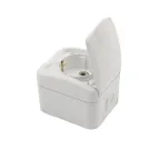 Розетка одноместная (керамика) Mini OG IP54, с заземлением, о/у, белая
