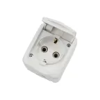 Розетка одноместная (керамика) Mini OG IP54, с заземлением, о/у, белая