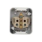 Розетка одноместная (керамика) Mini OG IP54, с заземлением, о/у, белая