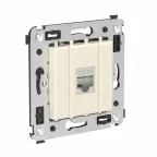 Avanti Компьютерная розетка RJ-45 без шторки в стену, кат.6А одинарная экранированная, Ванильная дымка