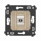 Avanti Компьютерная розетка RJ-45 без шторки в стену, кат.6А одинарная экранированная, Ванильная дымка