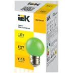 LIGHTING Лампа светодиодная декоративная G45 шар 1Вт 230В зеленый E27 IEK