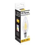 Лампа светодиодная LED 7вт Е14 теплый свеча FILAMENT