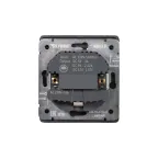 Розетка ROUND одинарная с/з скрытой установки з/ш 16А с USB A+C быстрой зарядки 5В/3А механизм оникс