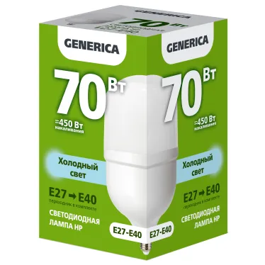 Лампа светодиодная HP 70Вт 230В 6500К E27-E40 GENERICA