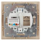 Розетка информационная RJ45, СУ, Plano, шампань, 1-303-04