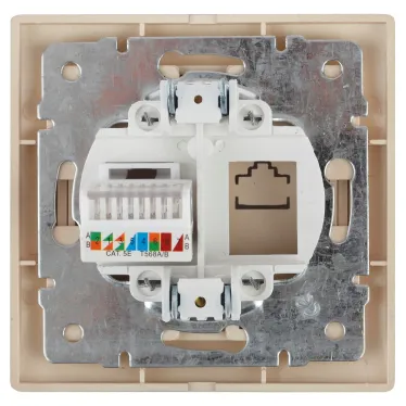 Розетка информационная RJ45, СУ, Plano, шампань, 1-303-04
