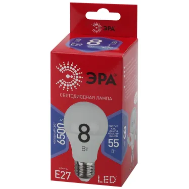 Лампа светодиодная LED 8 Вт 640Лм 6500К груша холодный E27 220-240В LED A60-8W-865-E27 Red Line
