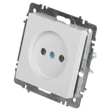 Розетка Intro Accent 6-201-01 2Р 16А-250В, IP20, СУ, AL/CU, белый