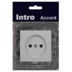 Розетка Intro Accent 6-201-01 2Р 16А-250В, IP20, СУ, AL/CU, белый
