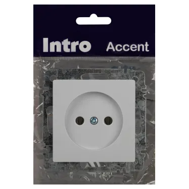 Розетка Intro Accent 6-201-01 2Р 16А-250В, IP20, СУ, AL/CU, белый