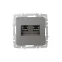 BRITE Розетка компьютерная двойная RJ45 кат.6 РК11-2-БрС сталь IEK