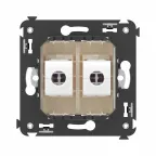 Avanti Компьютерная розетка RJ-45 без шторки в стену, кат.6А двойная, Ванильная дымка