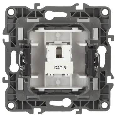 Розетка телефонная RJ11, Эра12, антрацит, 12-3105-05