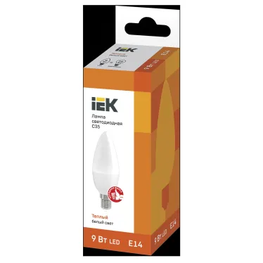 Лампа светодиодная C35 свеча 9Вт 230В 3000К E14 IEK