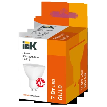 Лампа светодиодная PAR16 софит 7Вт 230В 3000К GU10 IEK