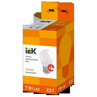 Лампа светодиодная G45 шар 7Вт 230В 3000К E27 IEK