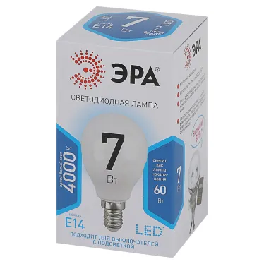 Лампа светодиодная LED 7 Вт 560Лм 4000К шар нейтральный E14 170-265В LED P45-7W-840-E14 Standart