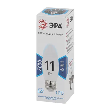 Лампа светодиодная Эра LED B35-11W-840-E27 (диод, свеча, 11Вт, нейтр, E27)