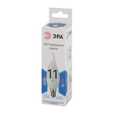 Лампа светодиодная LED BXS-11W-840-E14 (диод, свеча на ветру, 11Вт, нейтр, E14 (10/100/2800)