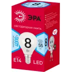 Лампа светодиодная Е14 8 Вт шар нейтральный белый свет RED LINE LED P45-8W-840-E14 R E14 / ЭРА