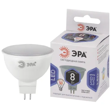 Лампа светодиодная STD LED MR16-8W-12V-860-GU5.3 GU5.3 8 Вт софит холодный дневной свет