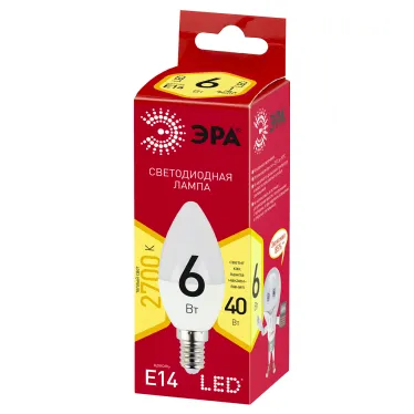Лампа светодиодная RED LINE LED B35-6W-827-E14 R Е14 / E14 6 Вт свеча теплый белый свет