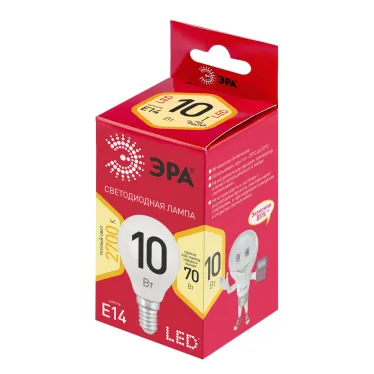 Лампа светодиодная Е14 10Вт шар теплый RED LINE LED P45-10W-827-Е14 R E14 /