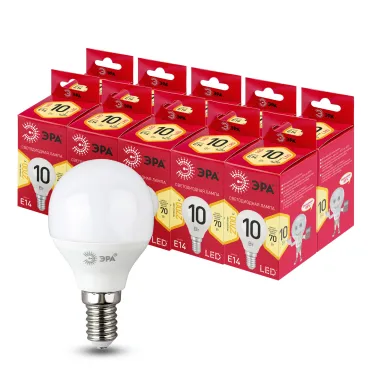 Лампа светодиодная Е14 10Вт шар теплый RED LINE LED P45-10W-827-Е14 R E14 /