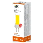 Лампа светодиодная COB капсула 3Вт 230В 3000К керамика G4 IEK
