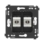 Avanti Компьютерная розетка RJ-45 без шторки в стену, кат.5e двойная экранированная, Черный матовый