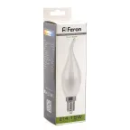 Лампа светодиодная LED 15вт Е14 белый матовая свеча на ветру FILAMENT