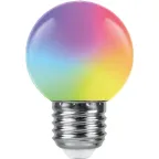 Лампа светодиодная LED 1вт Е27 RGB быстрая смена цвета шар