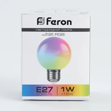 Лампа светодиодная LED 1вт Е27 RGB быстрая смена цвета шар
