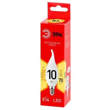 Лампа светодиодная RED LINE LED BXS-10W-827-E14 R E14 / Е14 10Вт свеча на ветру теплый белый свет
