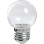 Лампа светодиодная LED 1вт Е27 прозрачный 2700К (шар)
