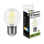 Лампа светодиодная LED 5вт Е27 белый шар FILAMENT