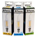 Лампа светодиодная LED 5вт Е14 белый свеча на ветру FILAMENT