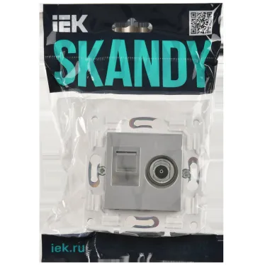 SKANDY Розетка компьютерная двойная RJ45 кат.6 SK-K04S серебряный IEK