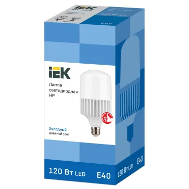 Лампа светодиодная HP 120Вт 6500К E40 с патроном подвес. керам. IEK