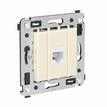 Avanti Компьютерная розетка RJ-45 без шторки в стену, кат.6А одинарная, Ванильная дымка