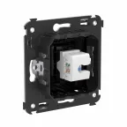 Avanti Компьютерная розетка RJ-45 без шторки в стену, кат.6А одинарная, Черный квадрат
